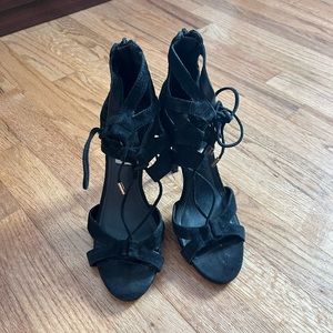Steve Madden Black Strappy Heels 6.5